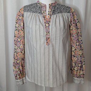 La Vie By Rebecca Taylor 100% Cotton Long Sleeve Top, Size XS